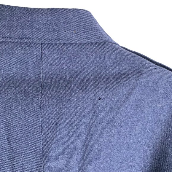 Vintage 50s US Air Force Wool Coat 40L Serge Blue Lined Buttons Pockets Patches - Picture 9 of 16